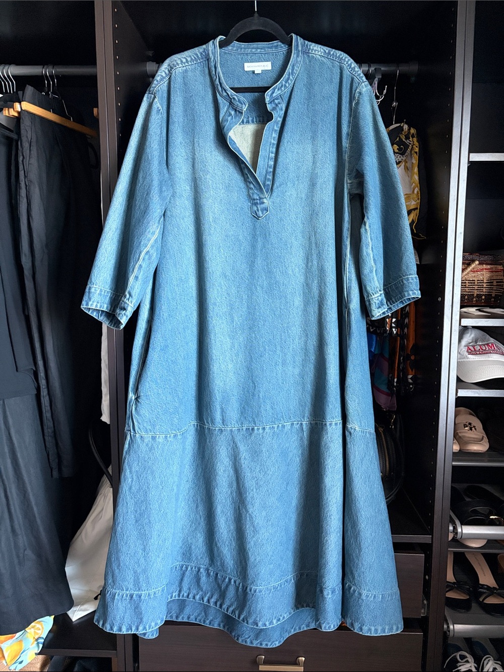 Banana Republic Denim Popover Shirt Dress- Vintage Blue Wash
